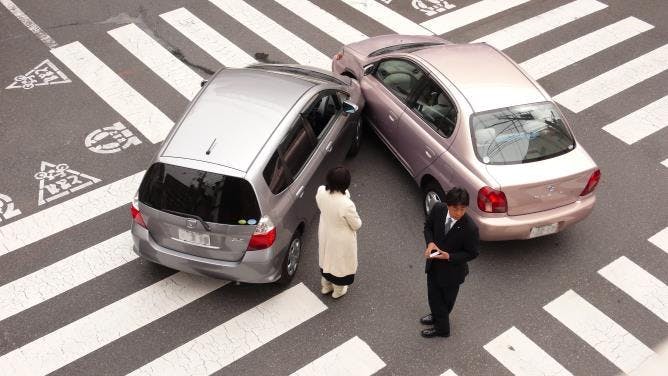 Car accident in Japan
