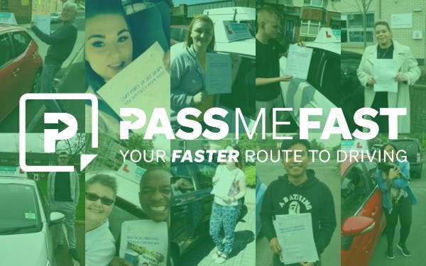 A photo collage of PassMeFast learner drivers holding their driving test pass certificate