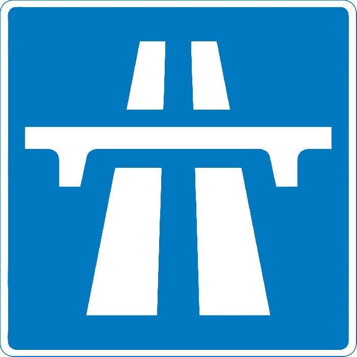 Traffic sign for motorway