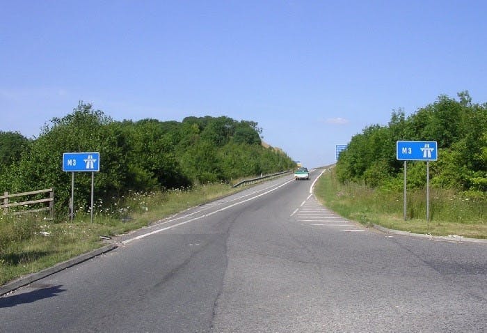 Slip Road entrance leading to M3
