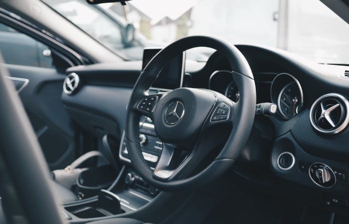Interior shot of Mercedes Benz