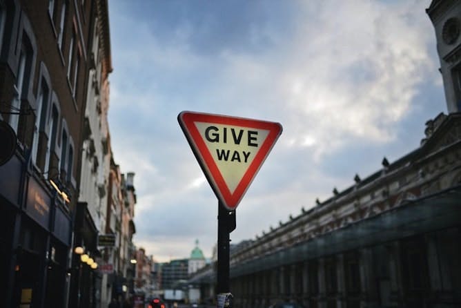 The Give Way road sign