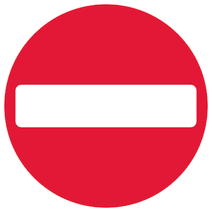 No entry road signs
