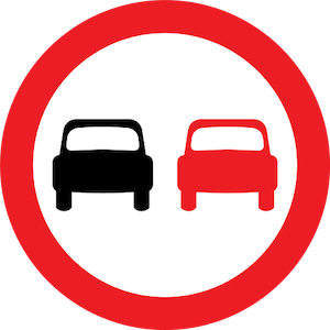 No overtaking road signs