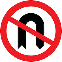 No U-turns allowed road signs