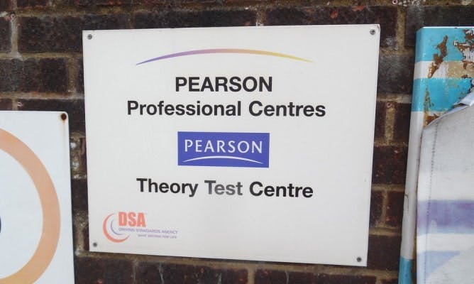 Driving theory test centre sign