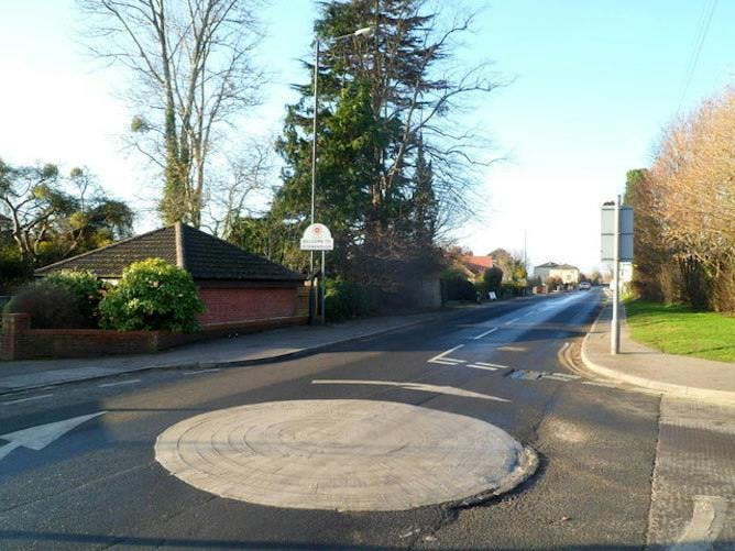 A mini roundabout