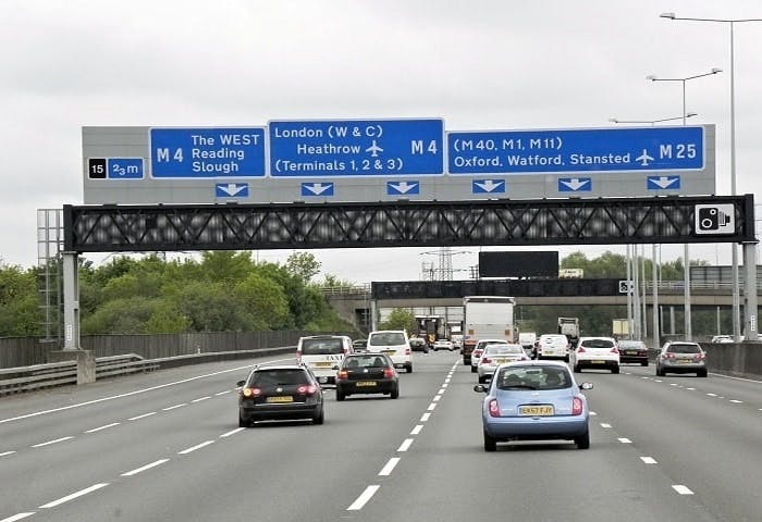 Cars driving on a motorway