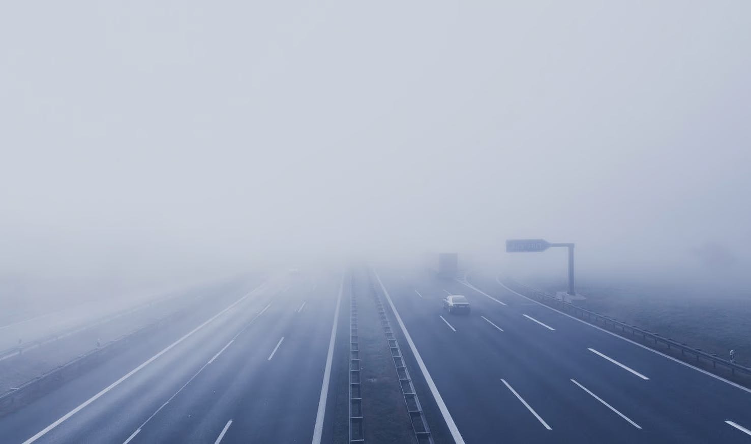 Foggy motorway