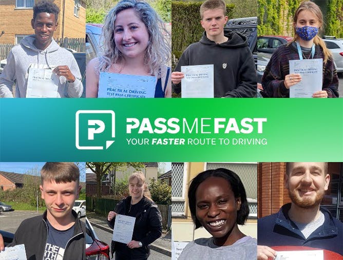 A collage of learner drivers who have passed with PassMeFast