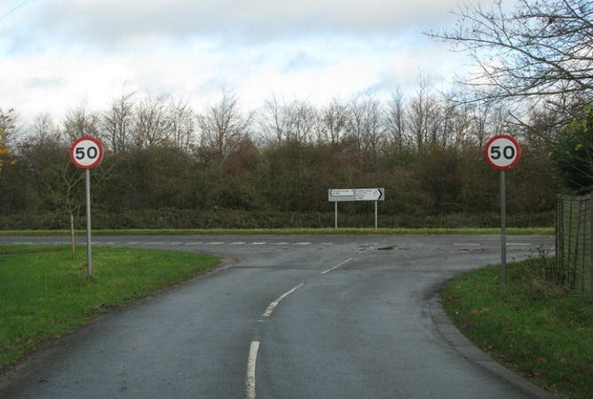 A T-junction on the B482