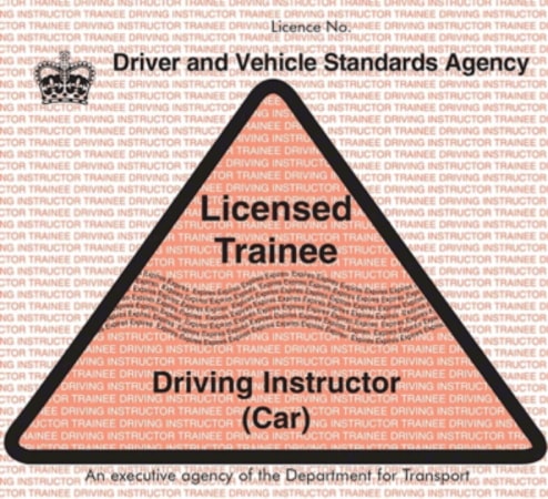 Licensed trainee driving instructor badge