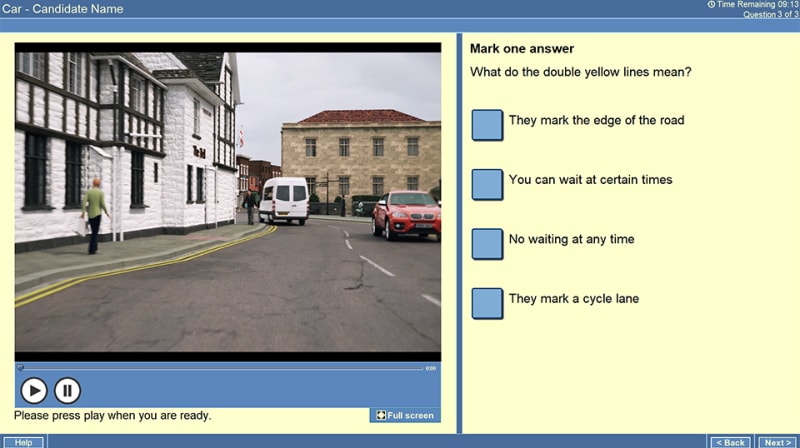 Example of a theory test case study question