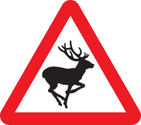 Wild animals warning sign