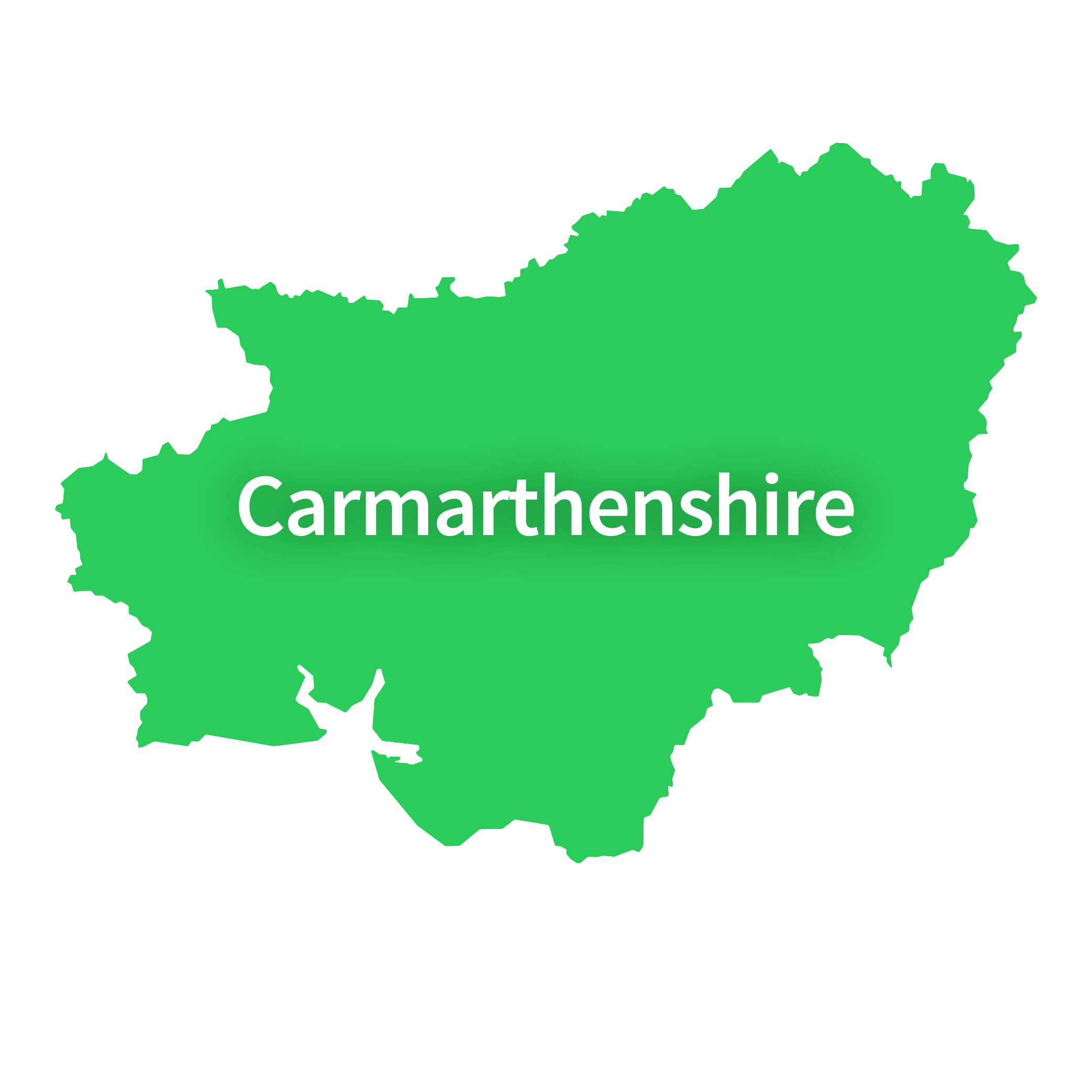 Map of Carmarthenshire