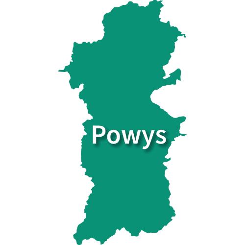 Map of Powys