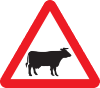 Cattle warning sign
