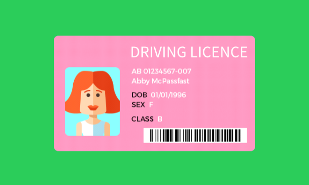 Cartoon PassMeFast driving licence