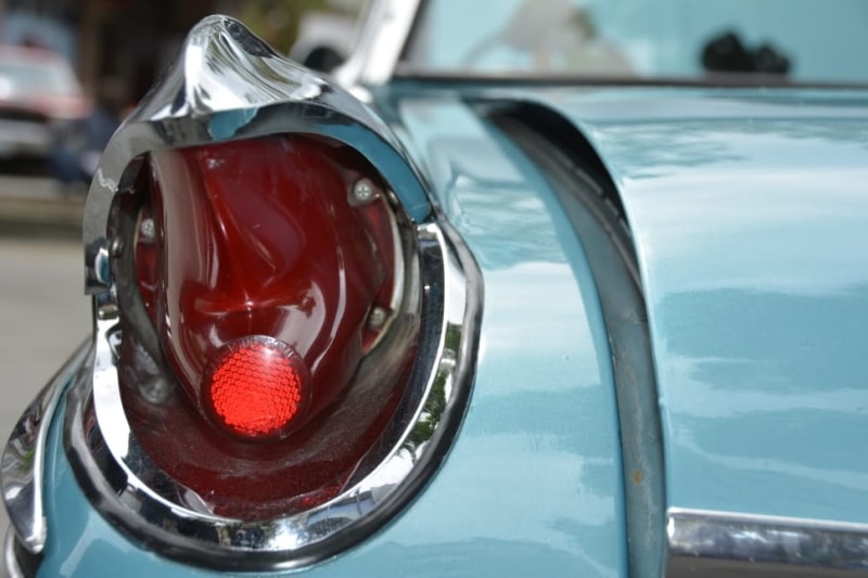 Signal tail light on a vintage car
