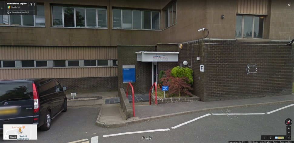Redhill Aerodrome Google Streetview Main Image